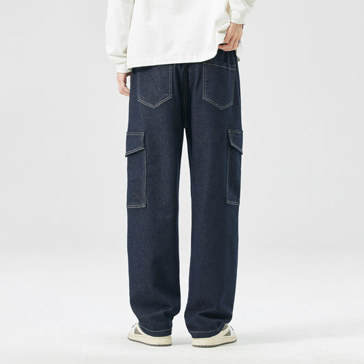 Pantalones Rectos Holgados Estilo Hong Kong Multiuso para Hombre - Image 3