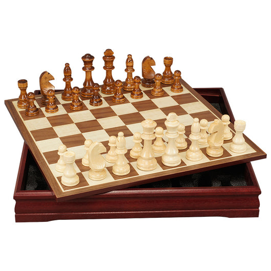 Juego de Ajedrez Infantil Yusheng en Madera Maciza Premium - Piezas Negras y Blancas - Image 3