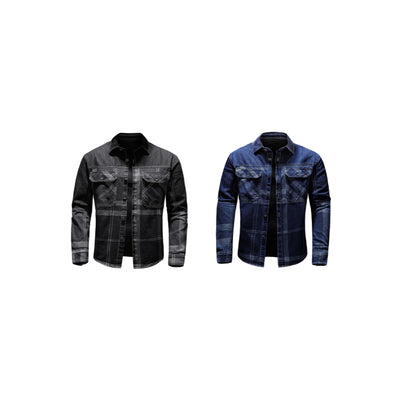 Camisa de Cuadros Denim Manga Larga para Hombre - Image 6