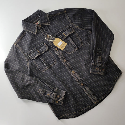 Camisa Denim Vintage Lavada para Hombre - Estilo Casual Americano