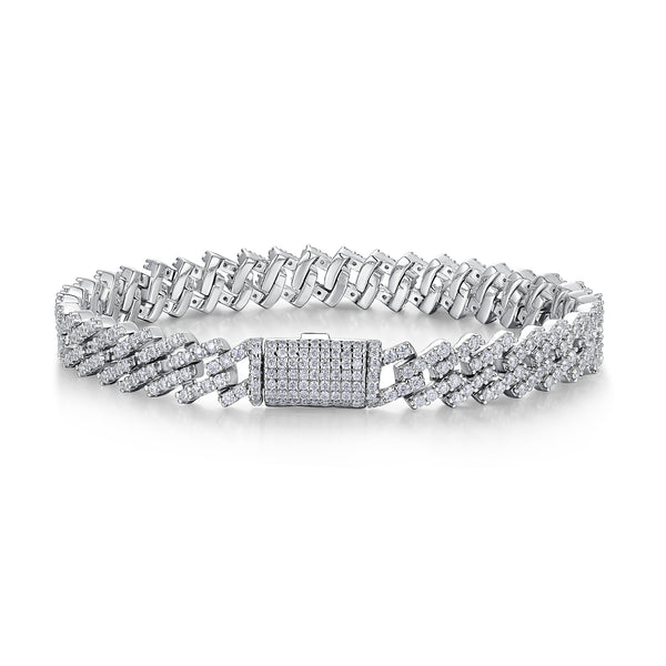 Pulsera de Plata S925 con Moissanita Premium - Joyería Luxury Plateada en Platino