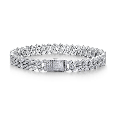 Pulsera de Plata S925 con Moissanita Premium - Joyería Luxury Plateada en Platino