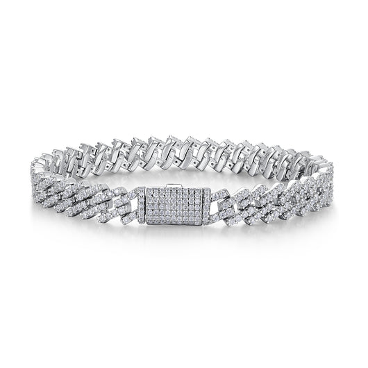 Pulsera de Plata S925 con Moissanita Premium - Joyería Luxury Plateada en Platino