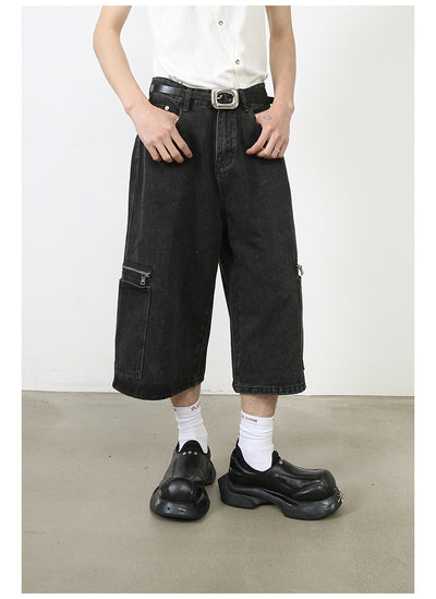 Shorts Cargo Denim Holgados Estilo Hip-hop Urbano - Image 12
