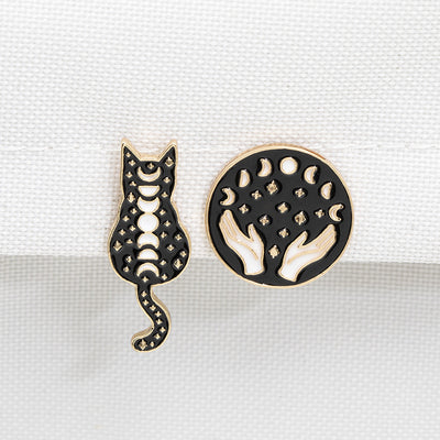 Broche Gato Esmaltado con Gotitas de Aceite - Aleación Metálica para Denim - Image 10