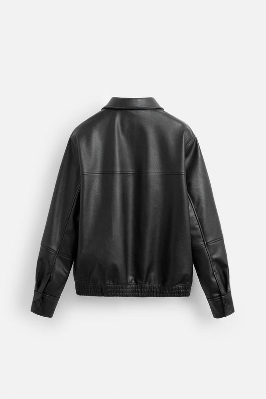 Chaqueta Biker de Cuero Sintético para Hombre - Image 5