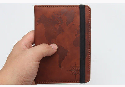 Cartera de Pasaporte con Mapa Mundial, Protección Antimagnética y Múltiples Compartimentos - Image 12