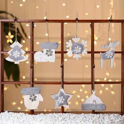 Adorno Navideño de Madera con Peluche - Colgante Decorativo - Image 22