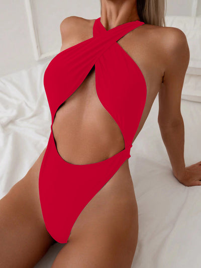 Bikini Enterizo Ajustado Cuello Alto para Mujer - Image 4