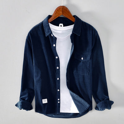 Camisa Casual Holgada de Algodón para Hombre - Diseño Moderno con Solapas y Mangas Largas - Image 2