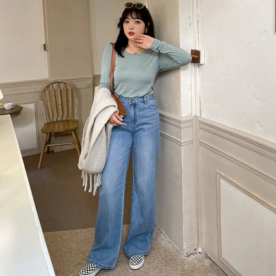 Jeans Rectos Anchos Sueltos para Mujer - Image 2