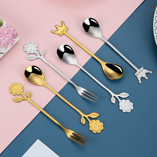 Cucharilla de Acero Inoxidable Estilo Japonés con Diseño Girasol