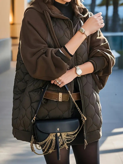Abrigo Acolchado Talla Grande con Capucha y Costuras Reforzadas - Image 11
