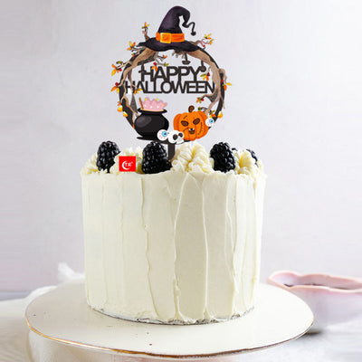 Decoración de pastel bandera de Halloween con palitos de bambú - Image 8