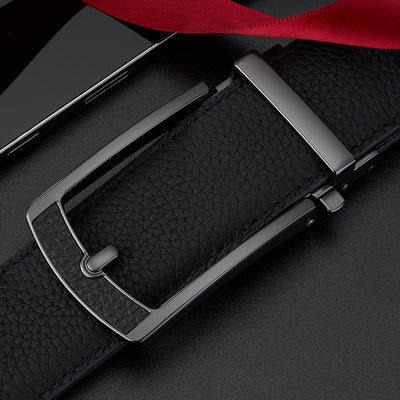 Cinturón de Cuero para Hombre con Hebilla Automática y Textura Grabada - Image 4