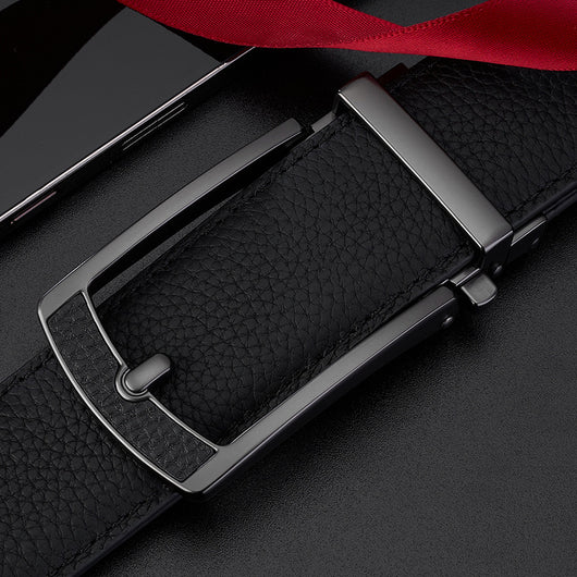 Cinturón de Cuero para Hombre con Hebilla Automática y Textura Grabada - Image 4