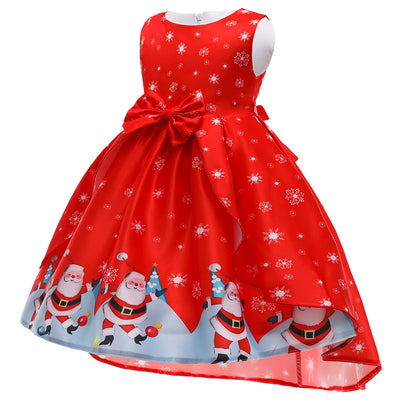 Vestido Navideño Princesa Santa Claus con Copos de Nieve para Niña - Image 15