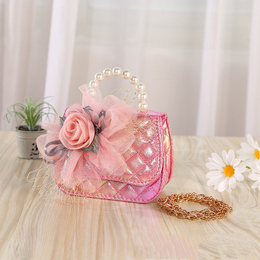 Bolso Bandolera Tejido con Perlas Floral - Image 2