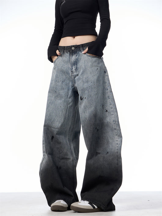 Pantalones Jeans Sueltos Efecto Desteñido con Tinta Splash - Image 19
