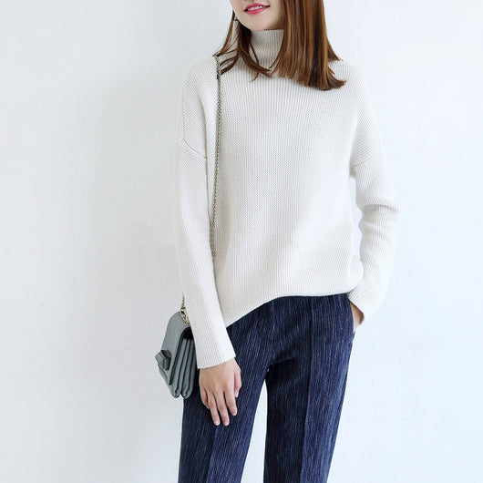 Suéter Tejido de Manga Larga Oversized con Diseño Minimalista - Image 5