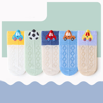 Calcetines de Algodón Transpirable con Patrón de Diamantes a Juego de Colores para Niños - Image 2
