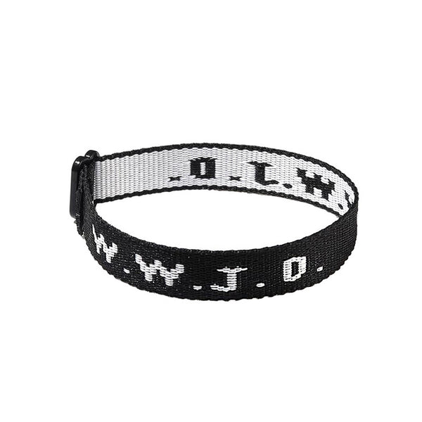 Pulsera Ajustable con Cinta Jacquard Estampada WWJD Unisex - Image 6