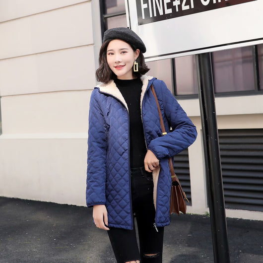 Chaqueta Puffer Acolchada Talla Grande con Forro Polar y Lana de Cordero - Image 4