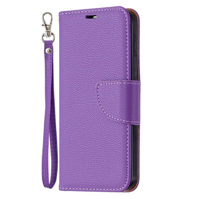 Funda Cartera Flip para Teléfono con Patrón Lichee y Correa - Image 17