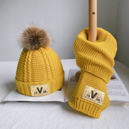 Conjunto Infantil Gorro y Bufanda para Otoño e Invierno
