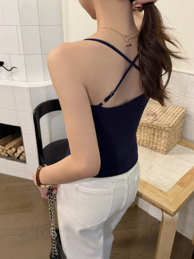 Camiseta Halter Ajustada con Lazo Decorativo para Mujer - Image 12