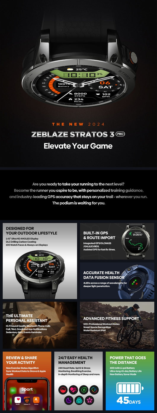 Reloj Inteligente Stratos3pro con GPS y Seguimiento de Movimiento - Image 29