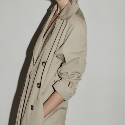 Abrigo Trench Vintage Cruzado para Mujer - Largo Sobre la Rodilla - Image 15