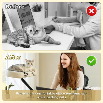 Cama Elevada para Gatos con Torre Ajustable y Diseño Giratorio - Image 9