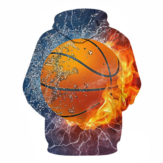 Sudadera Deportiva Infantil 3D Baloncesto Fuego y Agua Unisex - Image 5