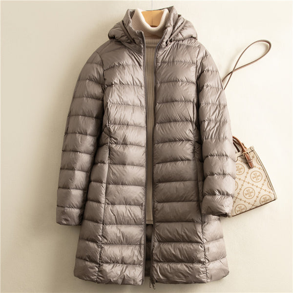 Chaqueta Acolchada Ligera Desmontable con Gorro para Mujer