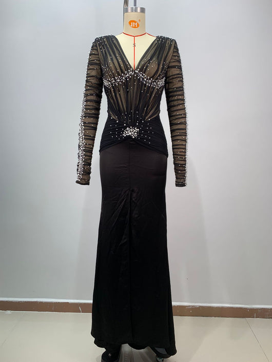 Vestido Formal Elegante con Escote Profundo y Abertura Frontal - Image 11