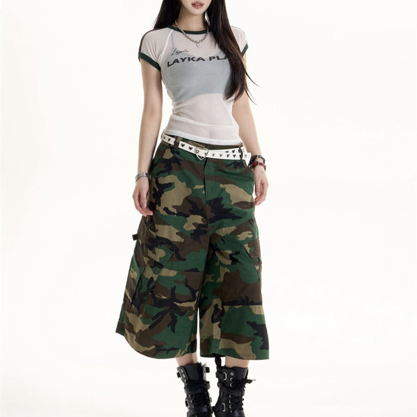 Pantalones Cargo Camuflaje Estilo Retro Americano