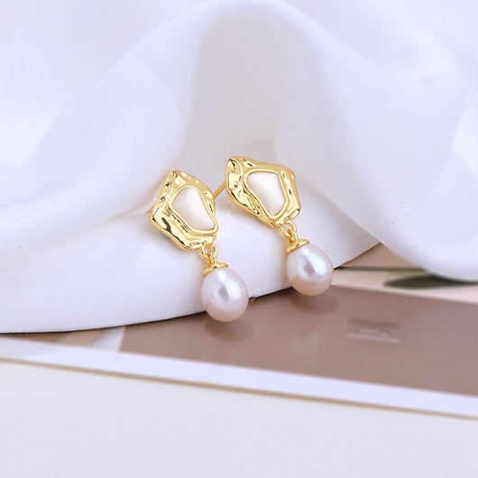 Aretes de Perla de Agua Dulce Estilo Barroco - Concha Madre Premium - Image 7