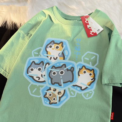 Camiseta Gris de Algodón Puro Holgada para Verano - Image 8