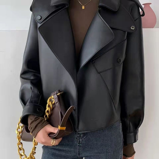 Chaqueta Biker de Gamuza para Mujer - Estilo Suelto y Desenfadado - Image 2