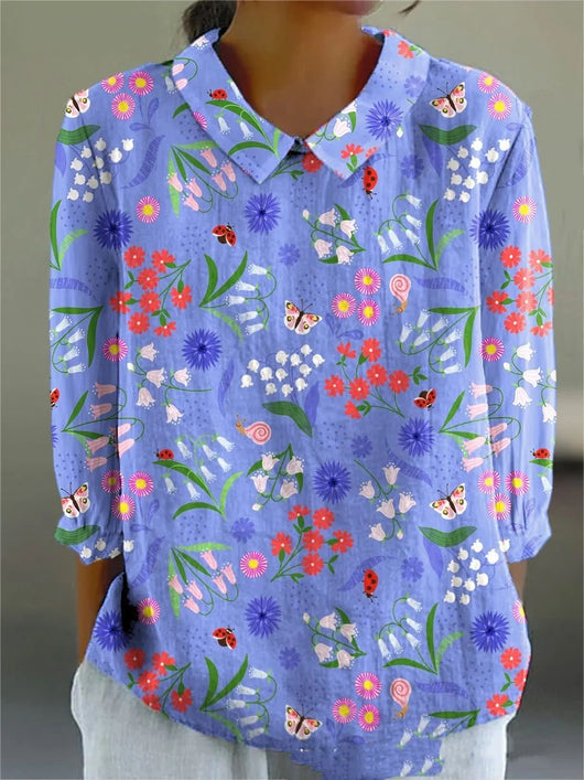Blusa Retro Floral Japonesa de Manga Larga para Mujer - Image 5