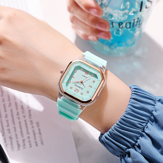 Reloj Infantil de Moda con Diamante de Silicona - Diseño Cuadrado para Niñas - Image 20