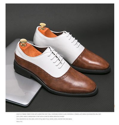 Zapatos de Cuero Ejecutivos Bicolor para Hombre - Image 14