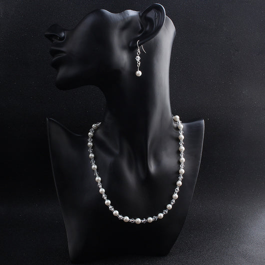 Conjunto de Aretes y Collar con Perlas y Cristales para Mujer - Image 61