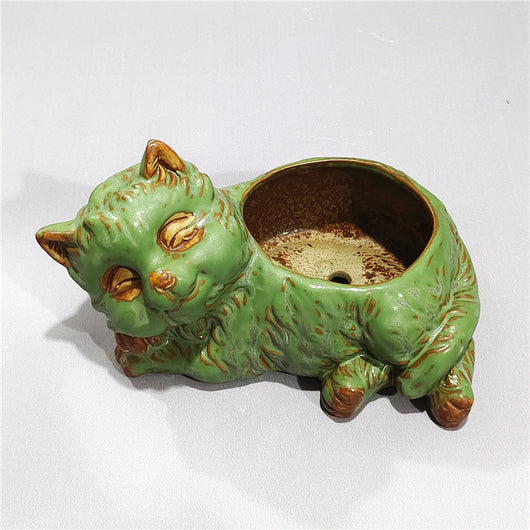 Maceta de Cerámica con Diseño de Gato Adorable para Suculentas y Flores - Image 5
