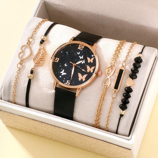 Reloj de Pulsera para Mujer Estilo Coreano con Mariposa y Accesorios Coordinados - Image 4