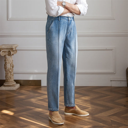 Pantalones de Mezclilla Vintage Transpirables Corte Recto para Casa