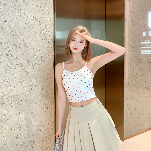 Blusa Exterior con Volantes, Relleno de Pecho y Estampado de Fresa - Image 2