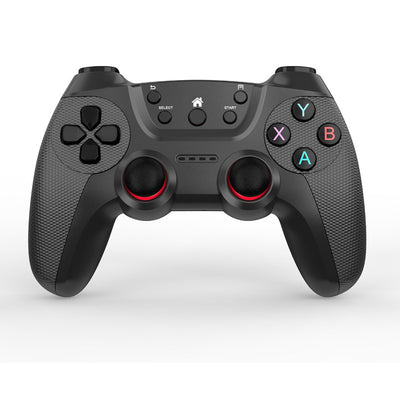 Black wireless game controller with textured grips, red-accented analog sticks, and colorful A, B, X, Y buttons. - Image 4
