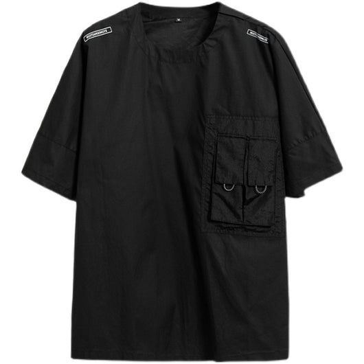 Playera Cargo Suelta Estilo Oscuro para Parejas - Tendencia Urbana con Bolsillos - Image 10